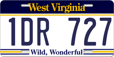 WV license plate 1DR727
