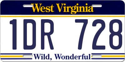 WV license plate 1DR728