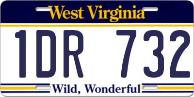 WV license plate 1DR732