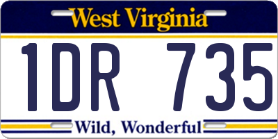 WV license plate 1DR735