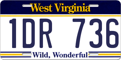 WV license plate 1DR736