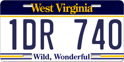 WV license plate 1DR740