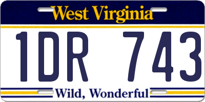WV license plate 1DR743