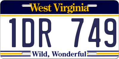 WV license plate 1DR749