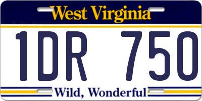 WV license plate 1DR750