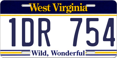 WV license plate 1DR754