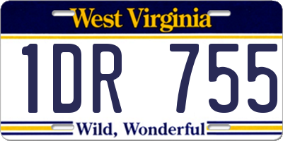 WV license plate 1DR755