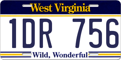 WV license plate 1DR756