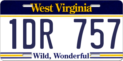 WV license plate 1DR757
