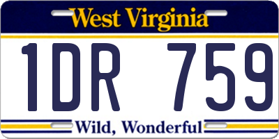 WV license plate 1DR759