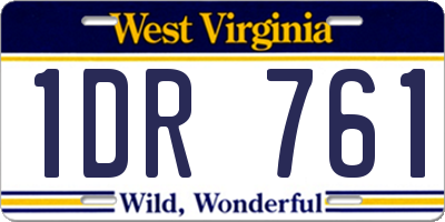 WV license plate 1DR761