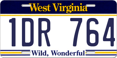 WV license plate 1DR764