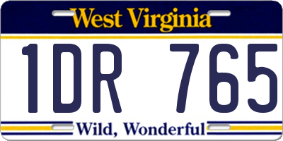 WV license plate 1DR765