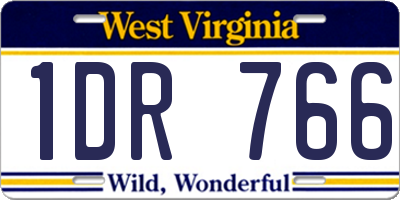 WV license plate 1DR766