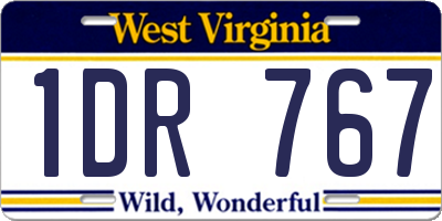 WV license plate 1DR767
