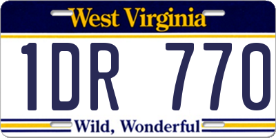 WV license plate 1DR770
