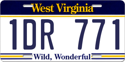 WV license plate 1DR771