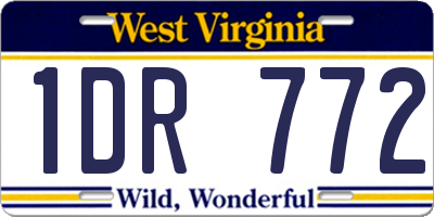 WV license plate 1DR772