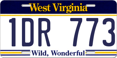 WV license plate 1DR773