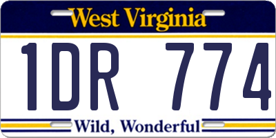 WV license plate 1DR774