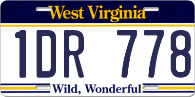 WV license plate 1DR778