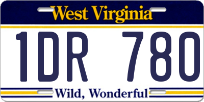 WV license plate 1DR780