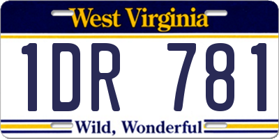 WV license plate 1DR781