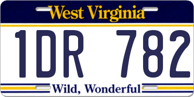 WV license plate 1DR782