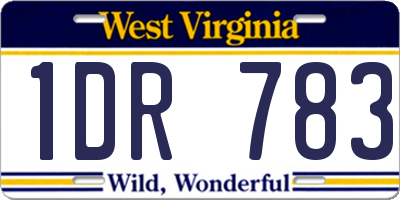 WV license plate 1DR783