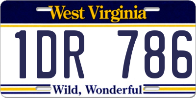 WV license plate 1DR786