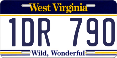 WV license plate 1DR790