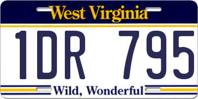 WV license plate 1DR795