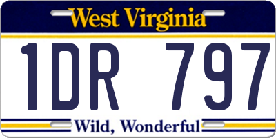 WV license plate 1DR797