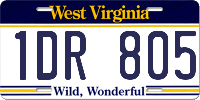 WV license plate 1DR805