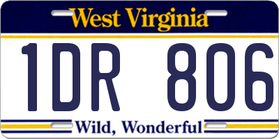 WV license plate 1DR806