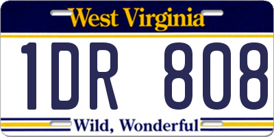 WV license plate 1DR808