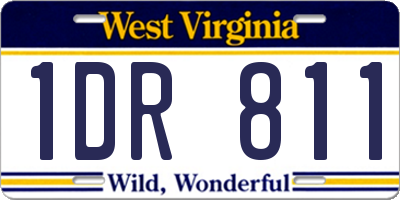 WV license plate 1DR811