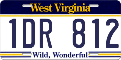 WV license plate 1DR812