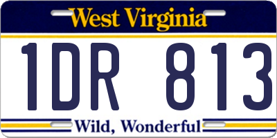 WV license plate 1DR813