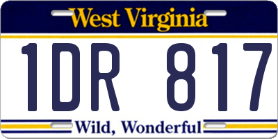 WV license plate 1DR817
