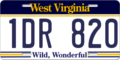 WV license plate 1DR820