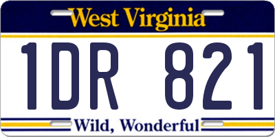 WV license plate 1DR821
