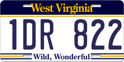 WV license plate 1DR822