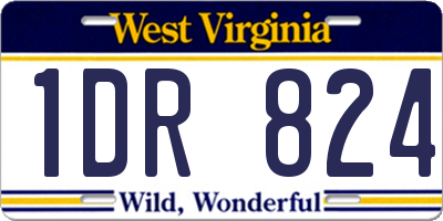 WV license plate 1DR824