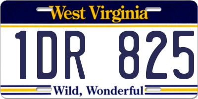 WV license plate 1DR825