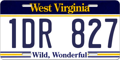 WV license plate 1DR827