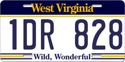 WV license plate 1DR828