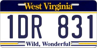 WV license plate 1DR831