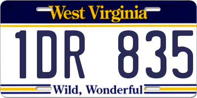 WV license plate 1DR835