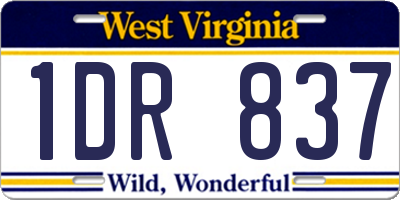 WV license plate 1DR837